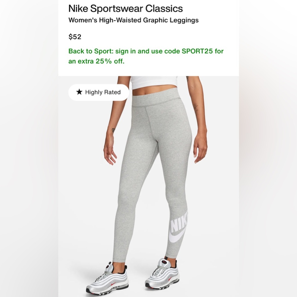 2 Pair Nike Sportswear Classics Women's High-Waisted Graphic Leggings